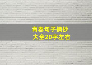 青春句子摘抄大全20字左右