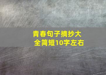 青春句子摘抄大全简短10字左右