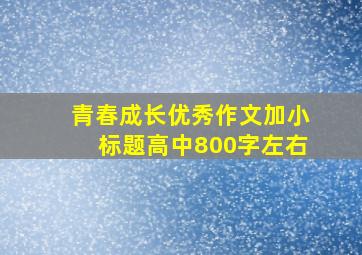 青春成长优秀作文加小标题高中800字左右