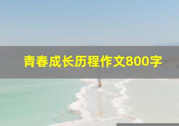 青春成长历程作文800字