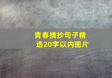 青春摘抄句子精选20字以内图片