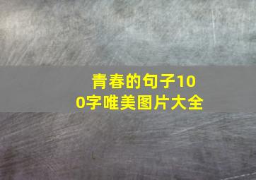 青春的句子100字唯美图片大全