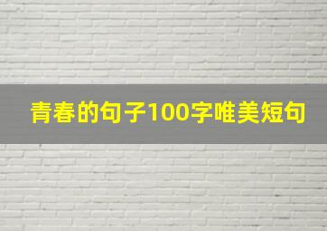 青春的句子100字唯美短句