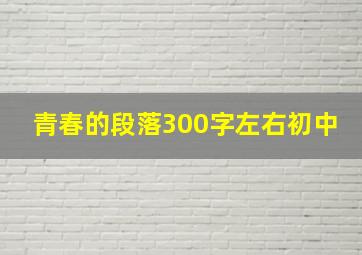 青春的段落300字左右初中