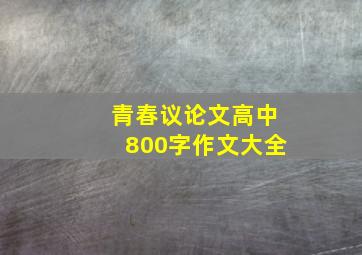 青春议论文高中800字作文大全