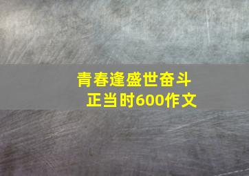 青春逢盛世奋斗正当时600作文