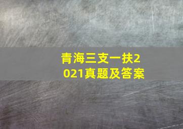 青海三支一扶2021真题及答案