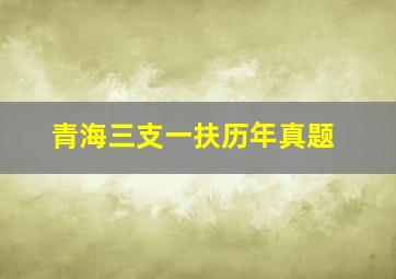 青海三支一扶历年真题