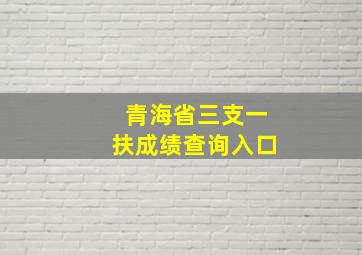 青海省三支一扶成绩查询入口