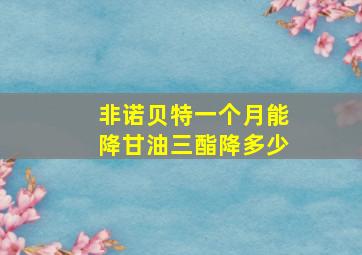 非诺贝特一个月能降甘油三酯降多少