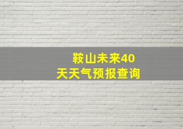 鞍山未来40天天气预报查询