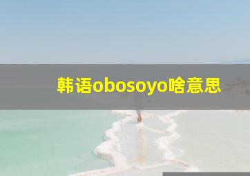 韩语obosoyo啥意思