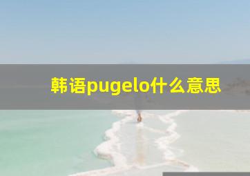 韩语pugelo什么意思