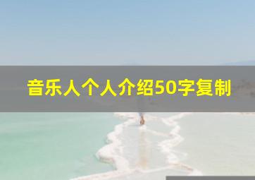 音乐人个人介绍50字复制