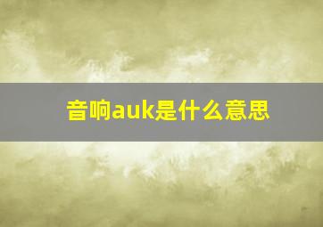 音响auk是什么意思