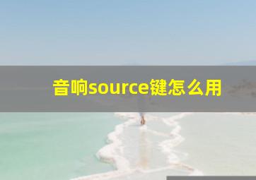 音响source键怎么用