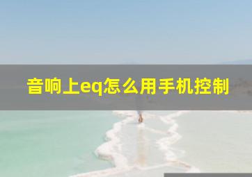 音响上eq怎么用手机控制