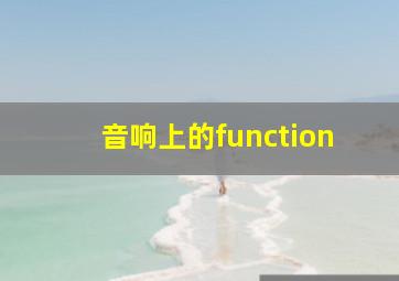 音响上的function