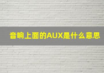 音响上面的AUX是什么意思