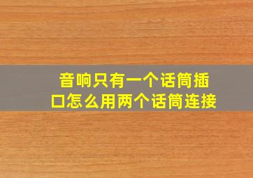 音响只有一个话筒插口怎么用两个话筒连接