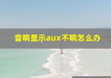 音响显示aux不响怎么办