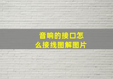 音响的接口怎么接线图解图片