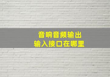 音响音频输出输入接口在哪里