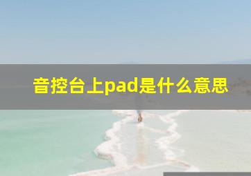 音控台上pad是什么意思