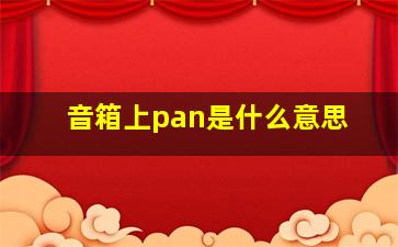 音箱上pan是什么意思