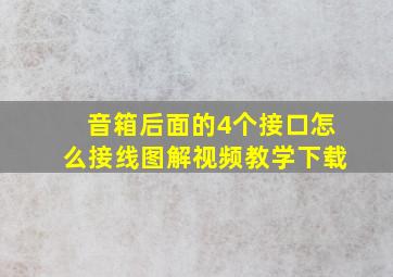 音箱后面的4个接口怎么接线图解视频教学下载