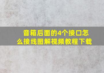 音箱后面的4个接口怎么接线图解视频教程下载