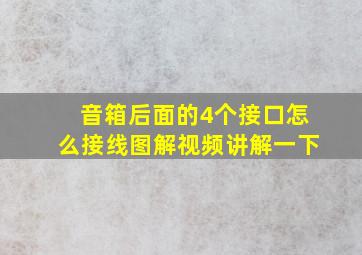 音箱后面的4个接口怎么接线图解视频讲解一下