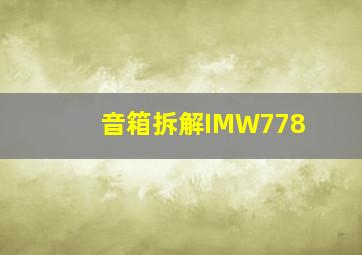 音箱拆解IMW778