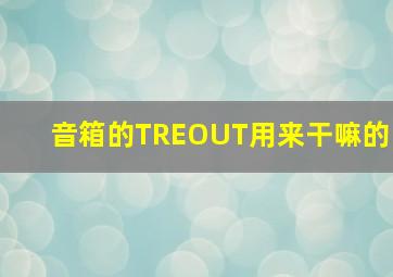 音箱的TREOUT用来干嘛的