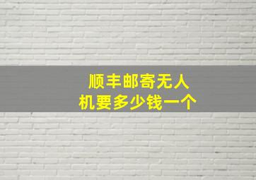 顺丰邮寄无人机要多少钱一个