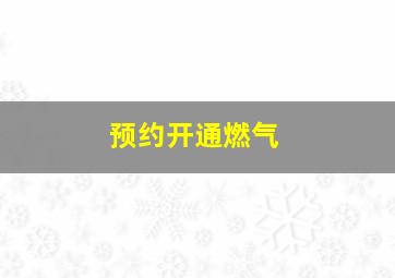 预约开通燃气