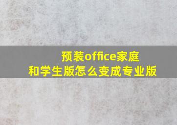 预装office家庭和学生版怎么变成专业版