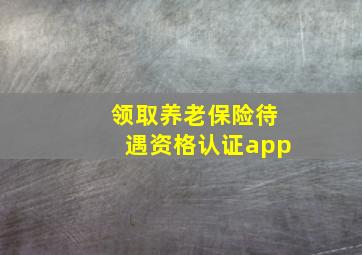 领取养老保险待遇资格认证app