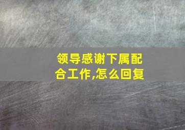 领导感谢下属配合工作,怎么回复