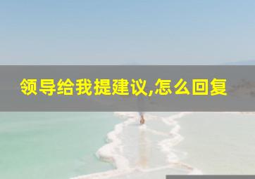 领导给我提建议,怎么回复