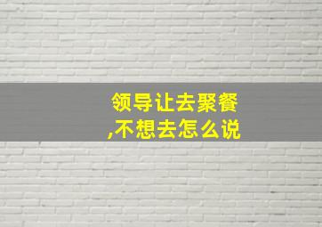 领导让去聚餐,不想去怎么说