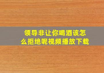 领导非让你喝酒该怎么拒绝呢视频播放下载