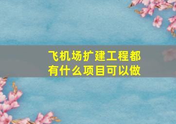 飞机场扩建工程都有什么项目可以做