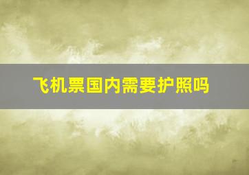 飞机票国内需要护照吗