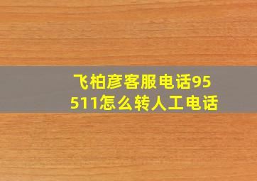 飞柏彦客服电话95511怎么转人工电话