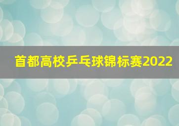 首都高校乒乓球锦标赛2022