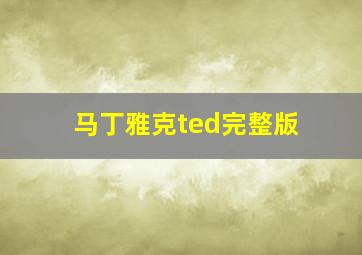 马丁雅克ted完整版