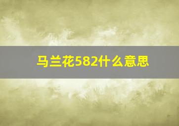 马兰花582什么意思