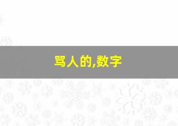 骂人的,数字