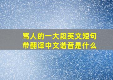 骂人的一大段英文短句带翻译中文谐音是什么